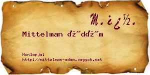 Mittelman Ádám névjegykártya